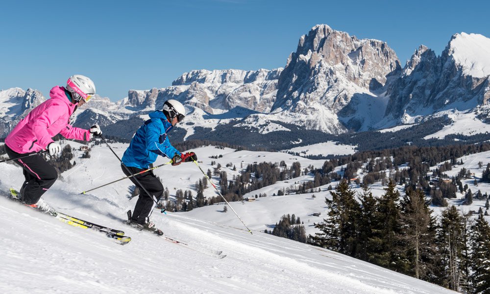 Skiing on the Seiser Alm